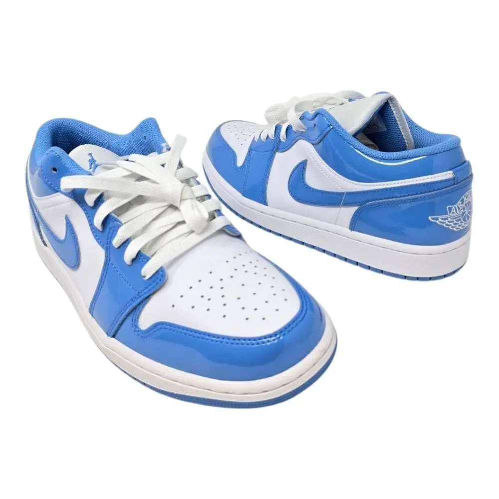 Nike Air Jordan 1 Low SE UNC Legend Blue White Patent FZ2138-114 Men Size's